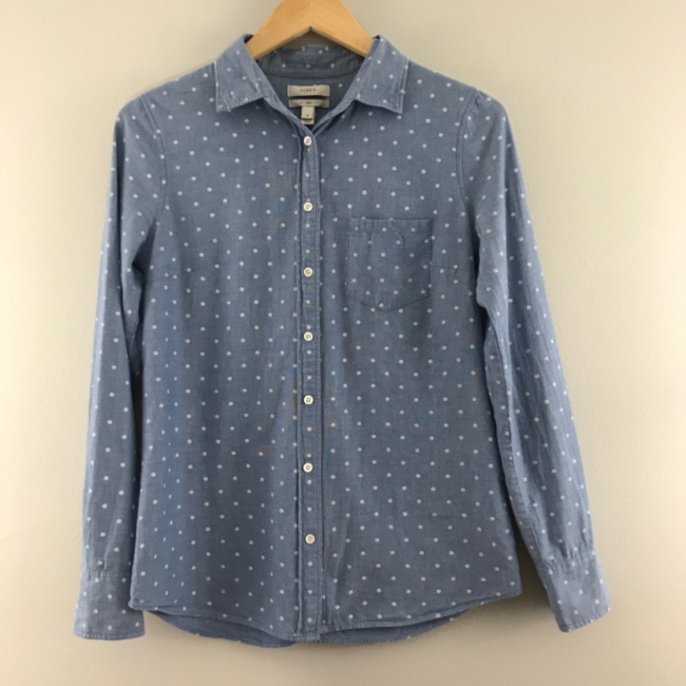 J. crew Boy Shirt in dots Chambray